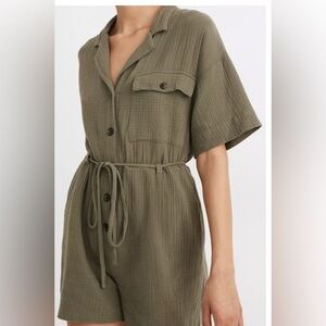 Madewell Lightspun Belted Safari Romper Size Small